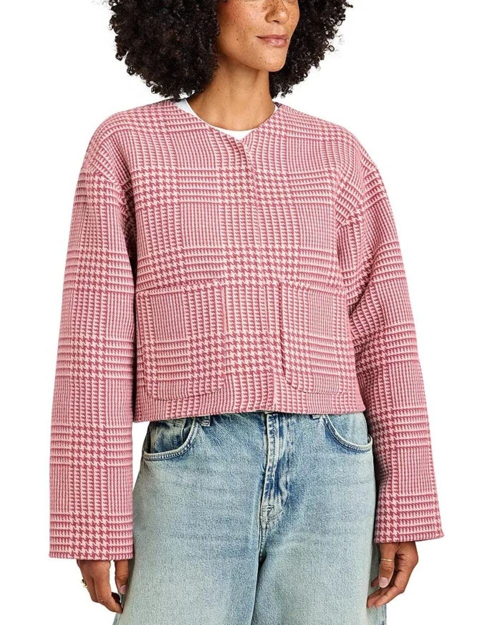 Splendid Women Coral Plaid Wool Blend Tiffany Reversible Casual Jacket Size M